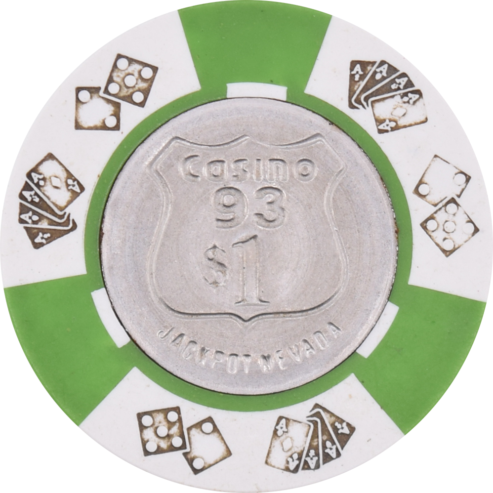 Casino 93 Jackpot Nevada $1 DieCar Chip 1970s
