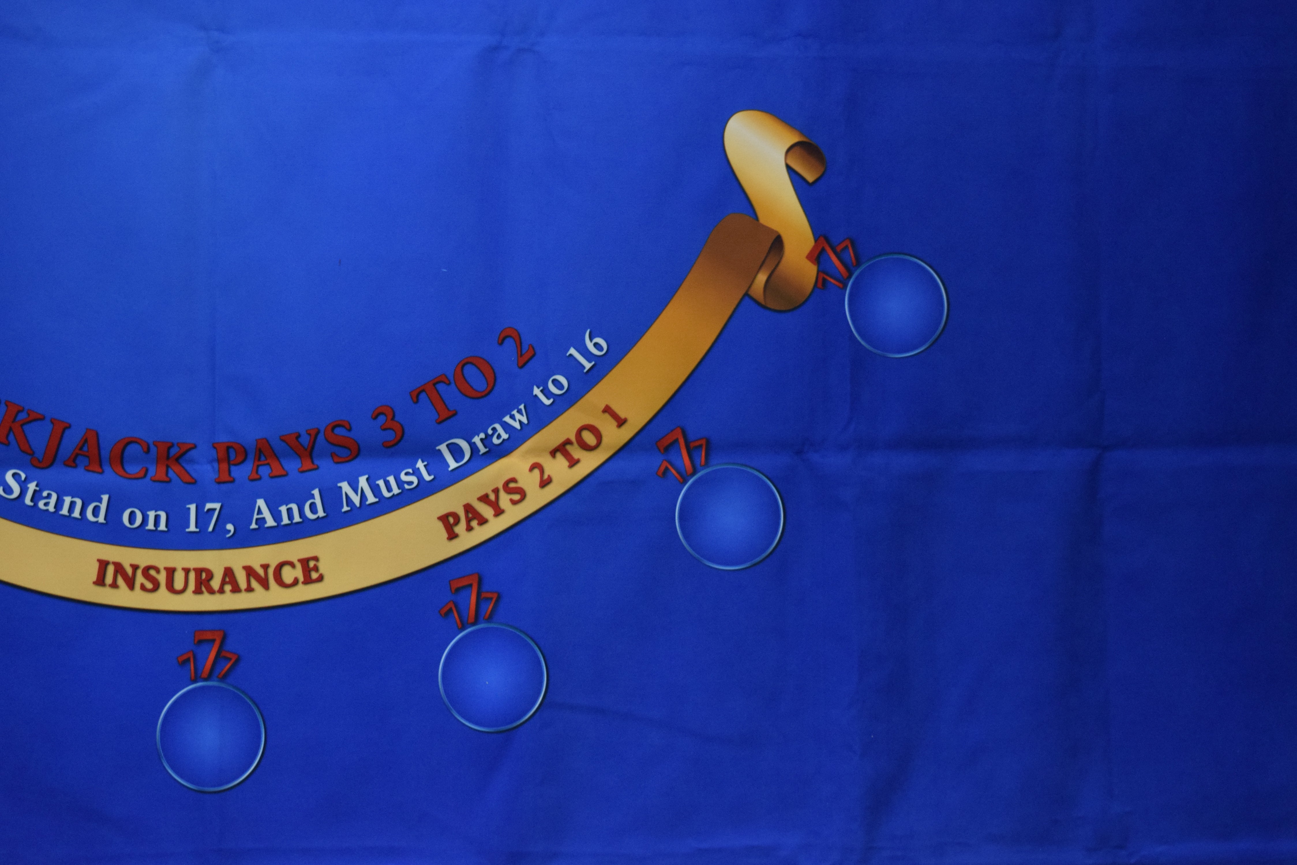 Standing Stone New Blue Blackjack Layout with Triple 7's