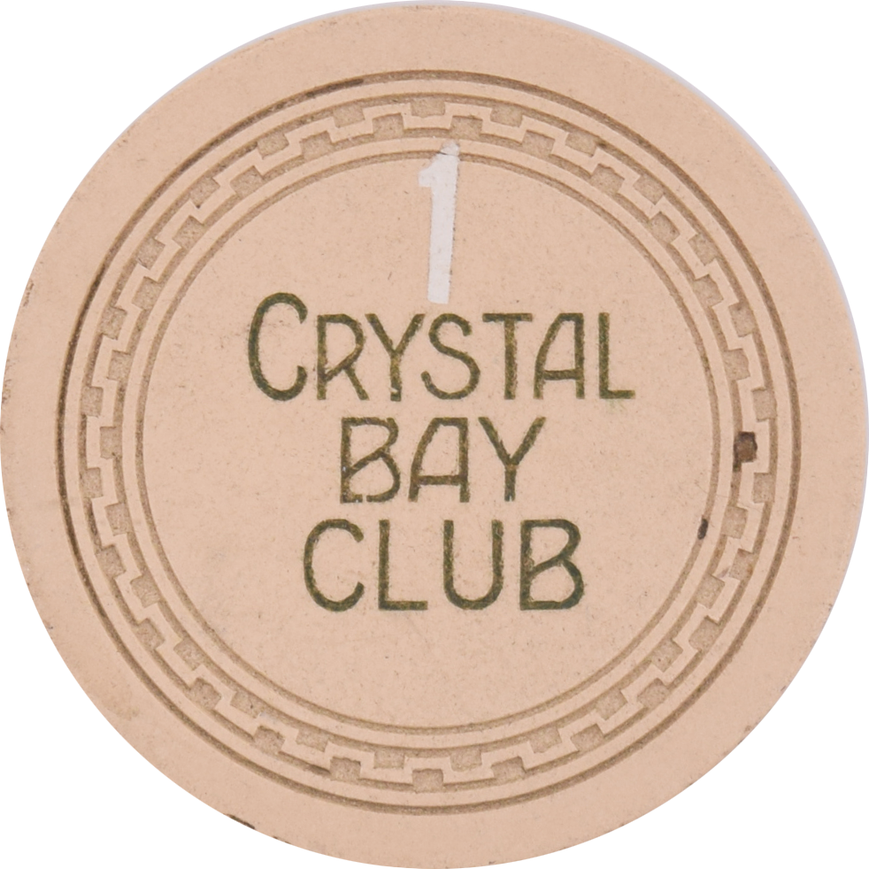 Crystal Bay Casino Crystal Bay Nevada Roulette 1 Beige Chip 1953