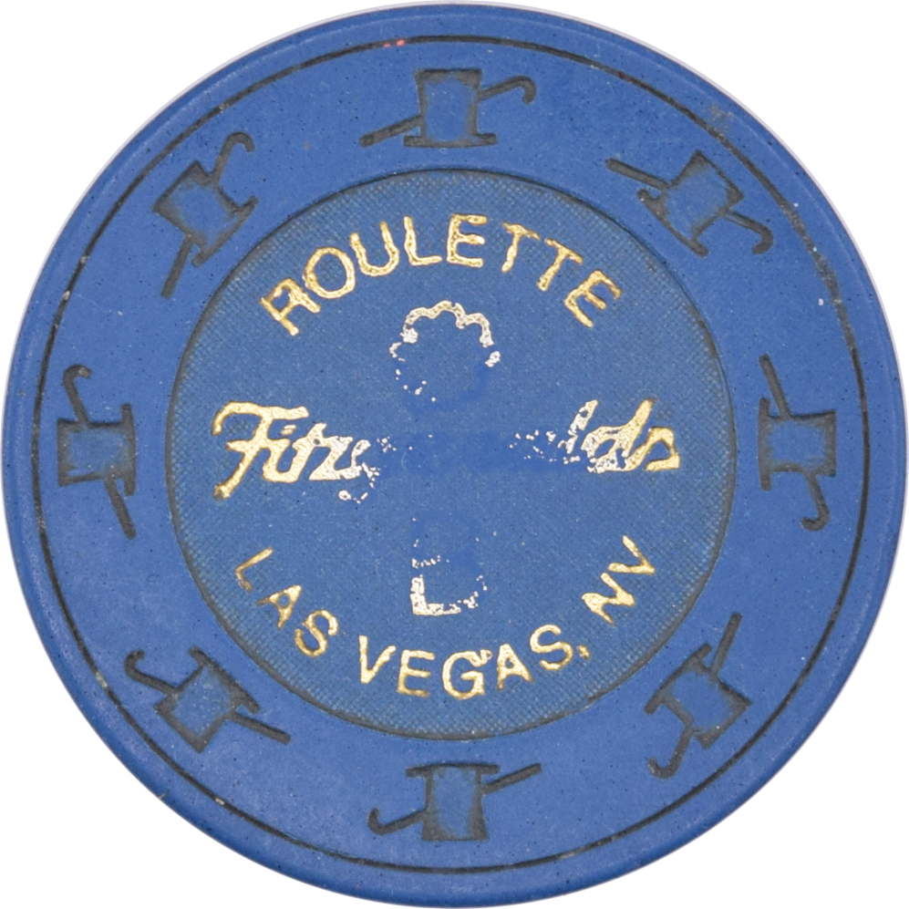 Fitzgeralds Casino Las Vegas Nevada $5 Roulette B Navy Chip 1980s