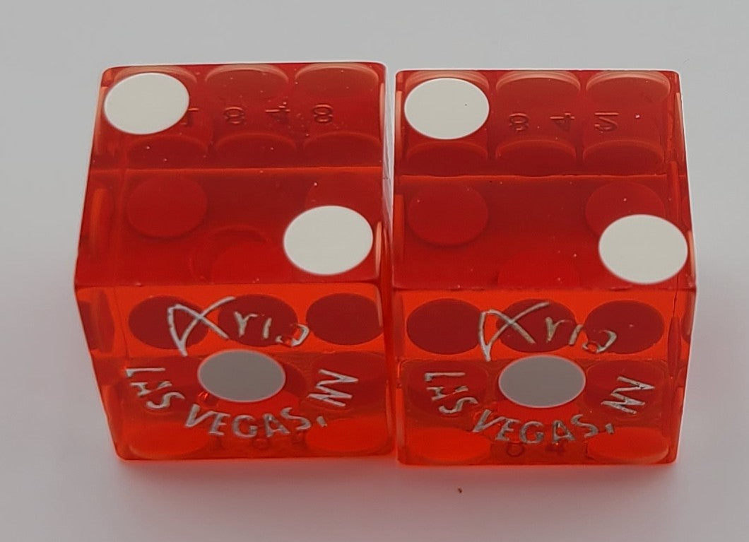Aria Casino Las Vegas Nevada Pair of Used Red Dice