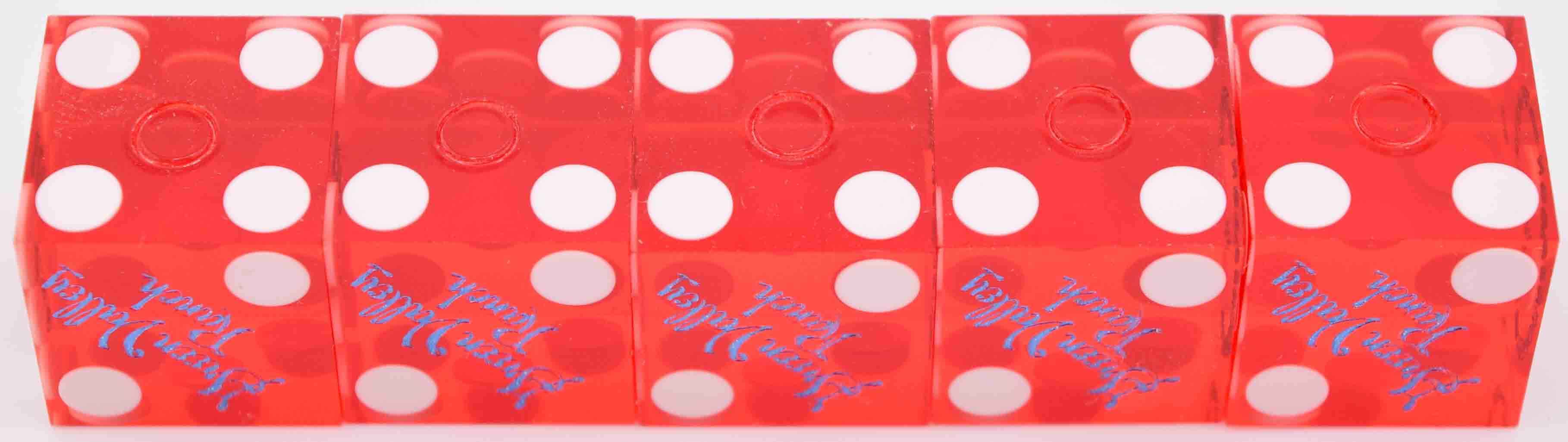 Green Valley Ranch Casino Henderson Nevada Red Blue Foil Stick of Matching Number Dice