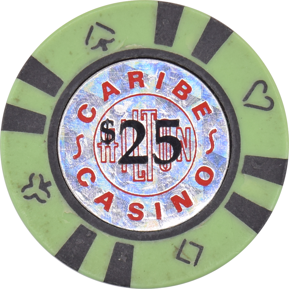 Caribe Hilton Casino San Juan Puerto Rico $25 Lt Green Chip