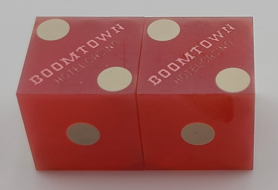 Boomtown Casino Las Vegas Nevada Pair of Used Red Dice 1990's