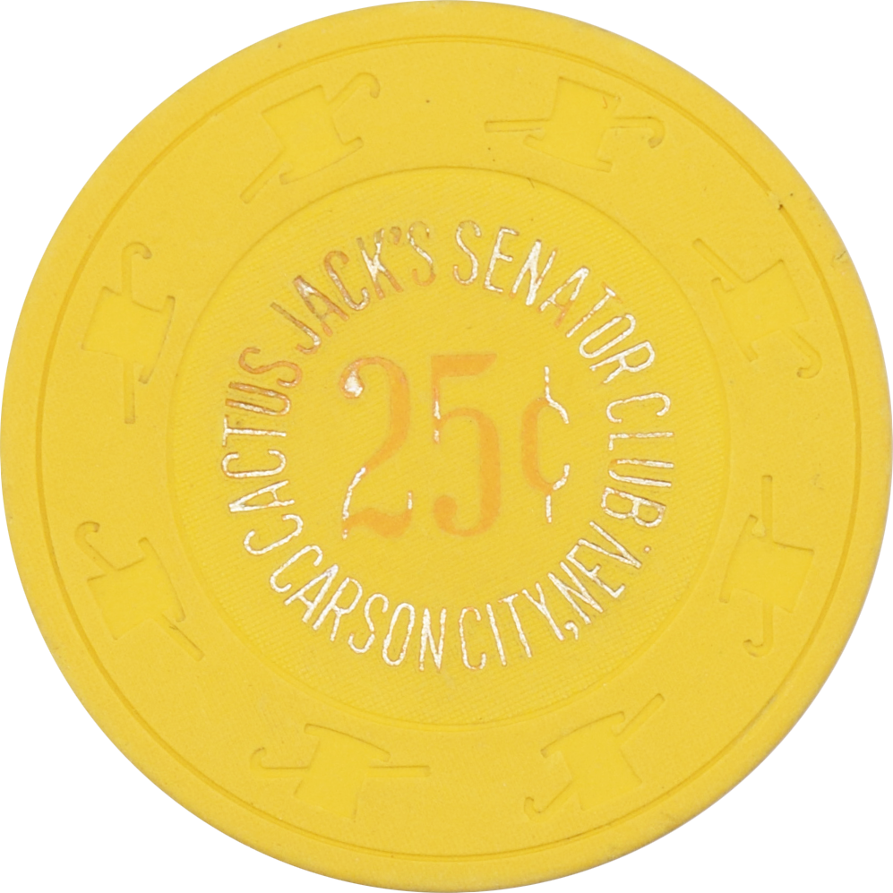 Cactus Jack's Senator Club Casino Carson City Nevada 25 Cent Chip 1980s