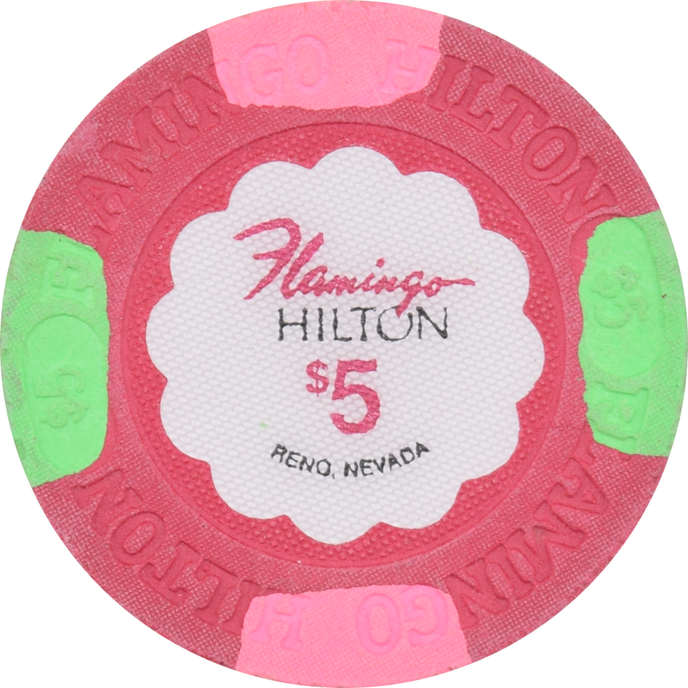 Flamingo Hilton Casino Reno Nevada $5 Chip 1989