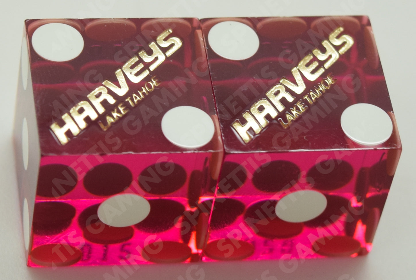 Harvey's Casino Lake Tahoe Nevada Purple Used Pair of Dice