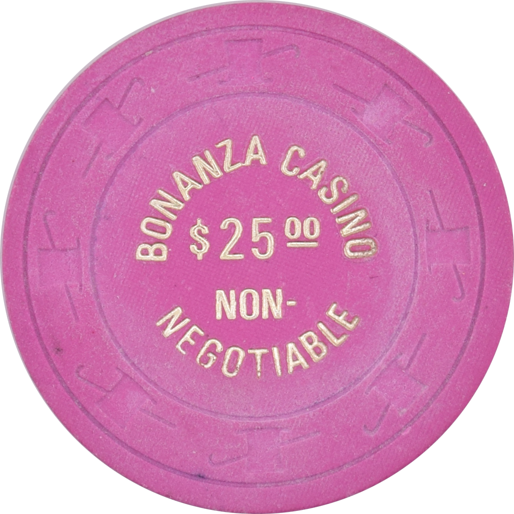 Bonanza Casino Reno Nevada $25 Non-Negotiable Chip 1980s