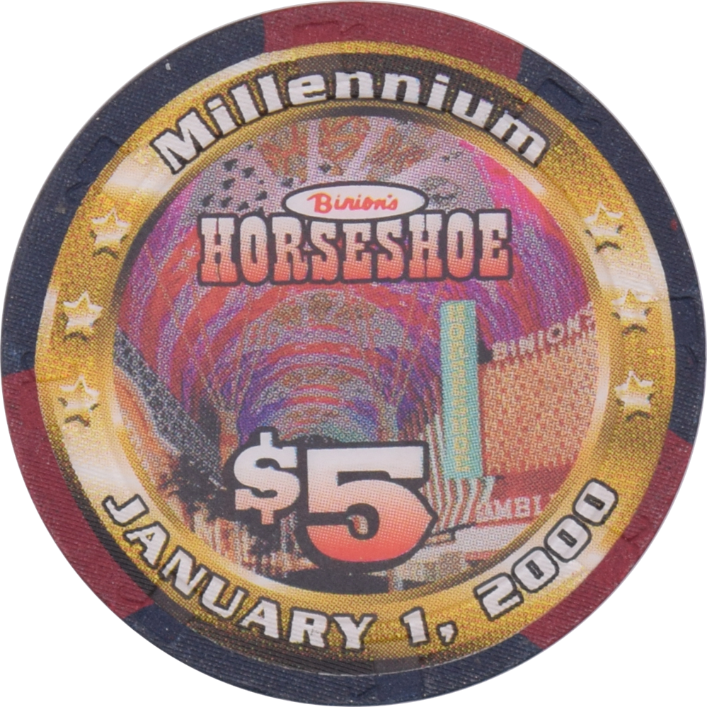 Horseshoe Club (Binion's) Casino Las Vegas Nevada $5 Millennium Chip 1999