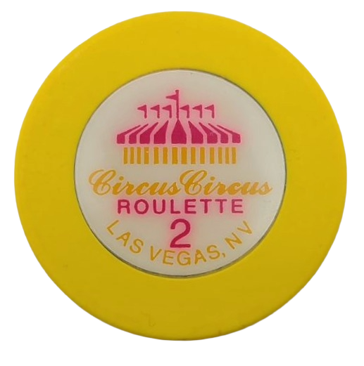 Circus Circus Casino Las Vegas Nevada Roulette Yellow Chip 1990's