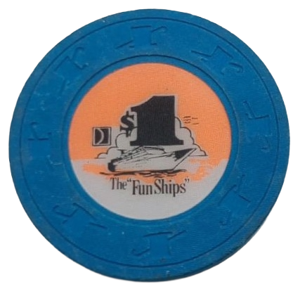 The Fun Ships Cruise Lines $1 Orange Sky Chip
