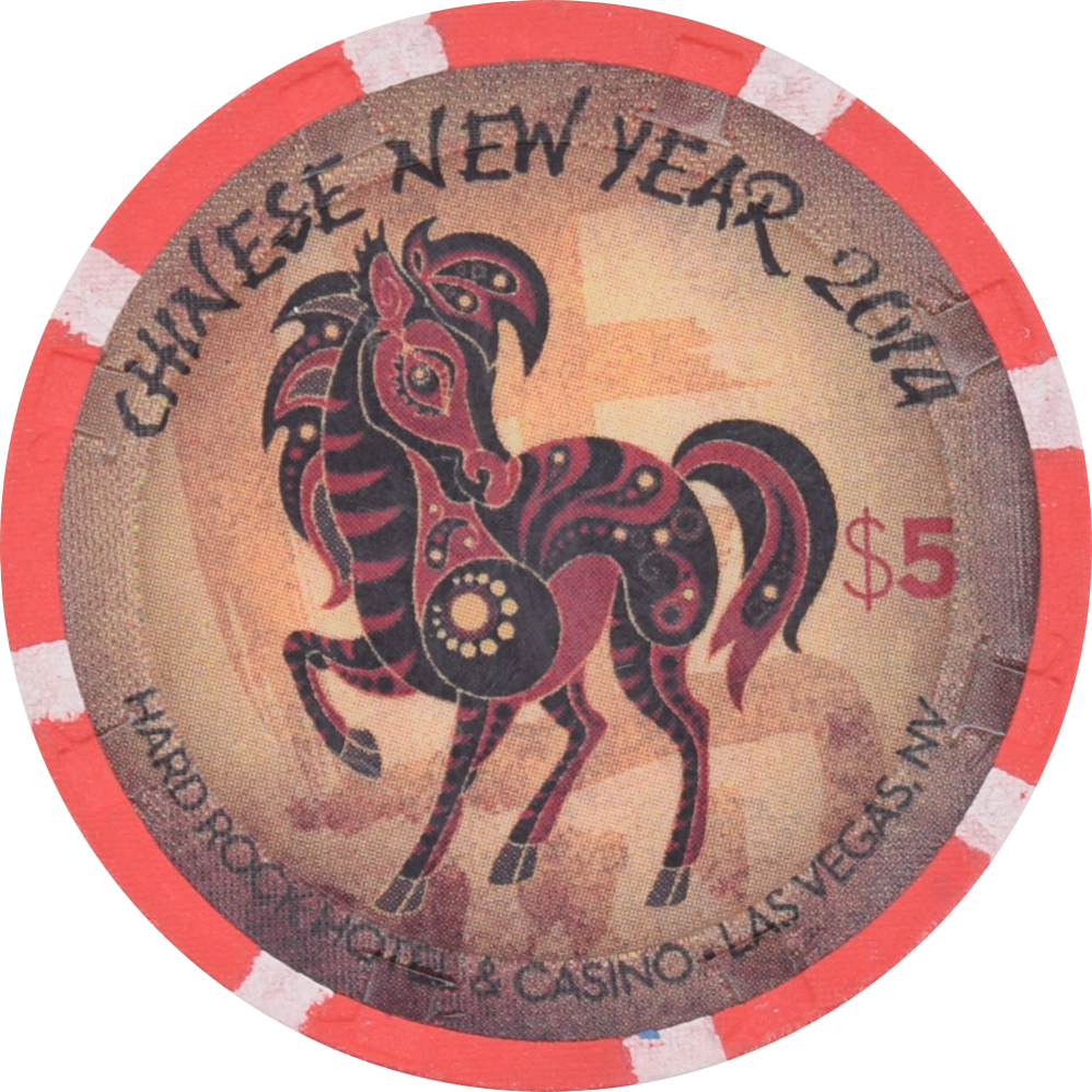 Hard Rock Casino Las Vegas Nevada $5 Year of the Horse Chip 2014