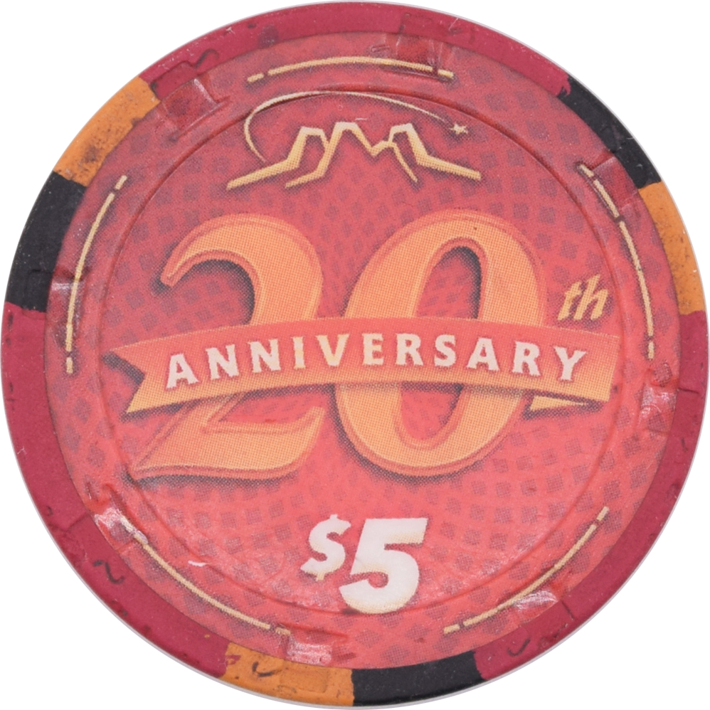 Cliff Castle Casino Camp Verde Arizona $5 20th Anniversary Chip 2015