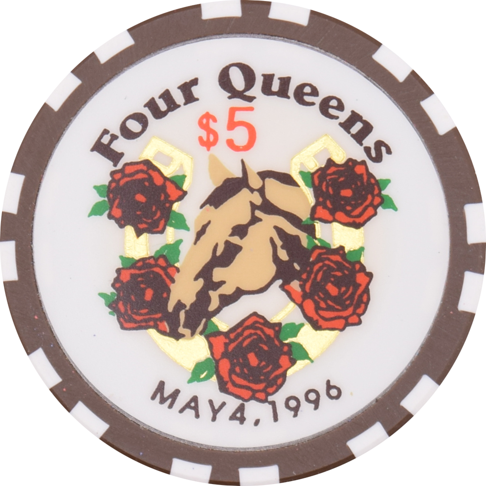 Four Queens Casino Las Vegas Nevada $5 Kentucky Derby Chip 1996