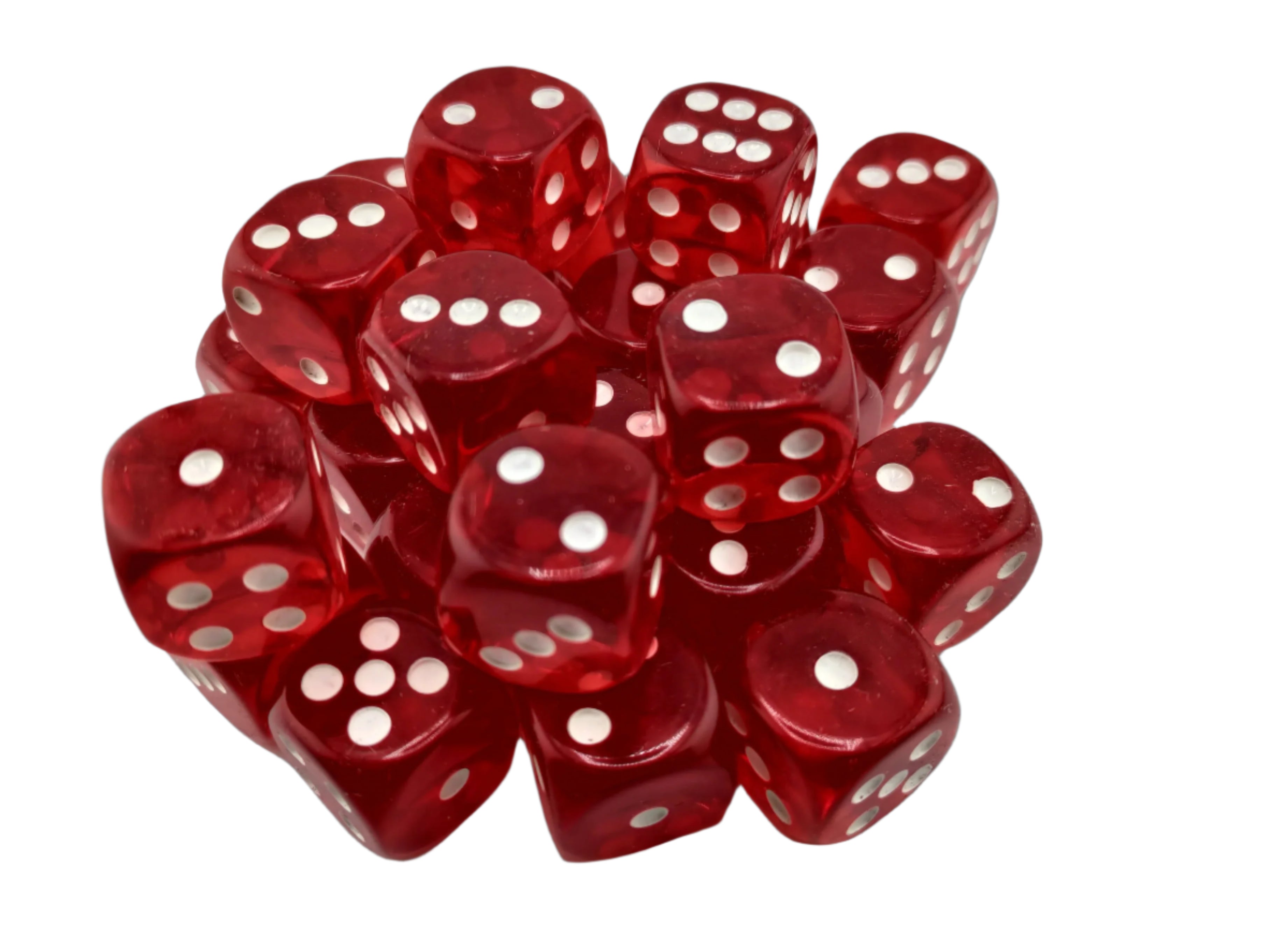 Pack of 25 New 18mm Red Dice With Rounded Corners