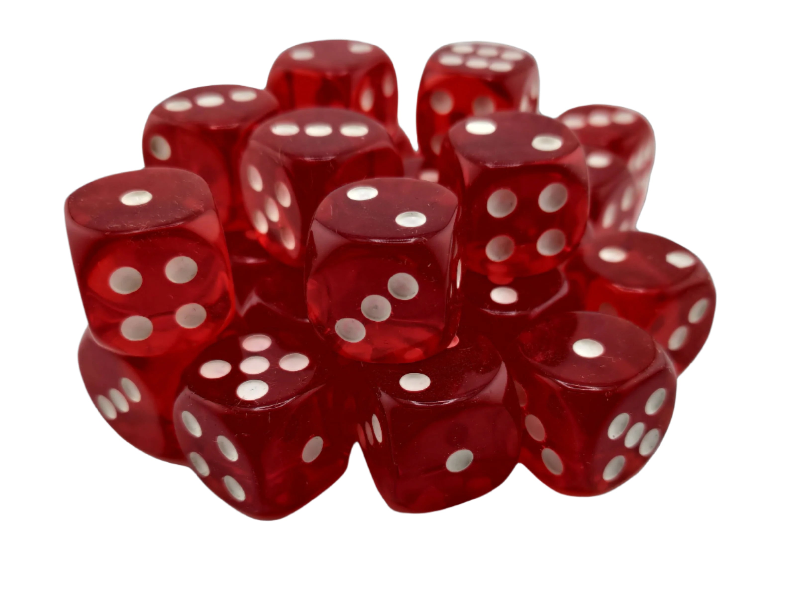 Pack of 25 New 18mm Red Dice With Rounded Corners