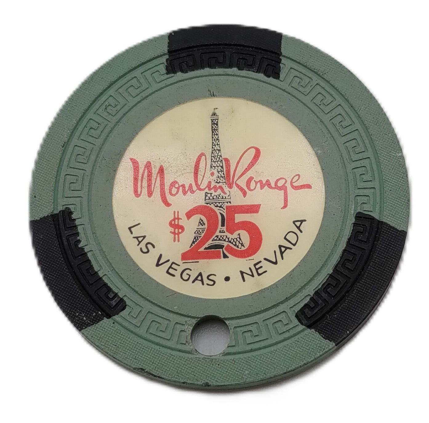 Moulin Rouge Casino Las Vegas Nevada Cancelled $25 Eiffel Tower Chip 1955