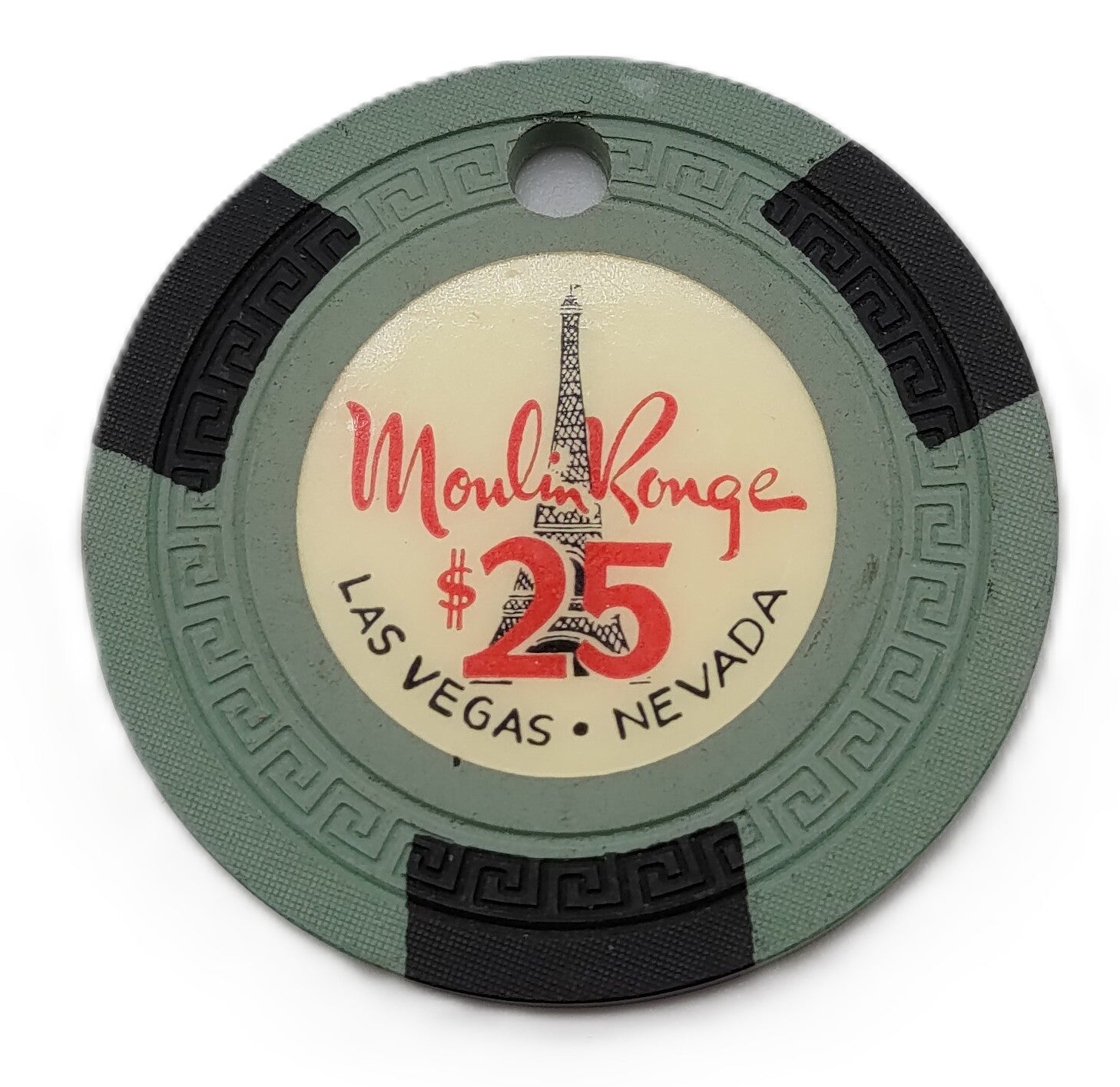 Moulin Rouge Casino Las Vegas Nevada Cancelled $25 Eiffel Tower Chip 1955