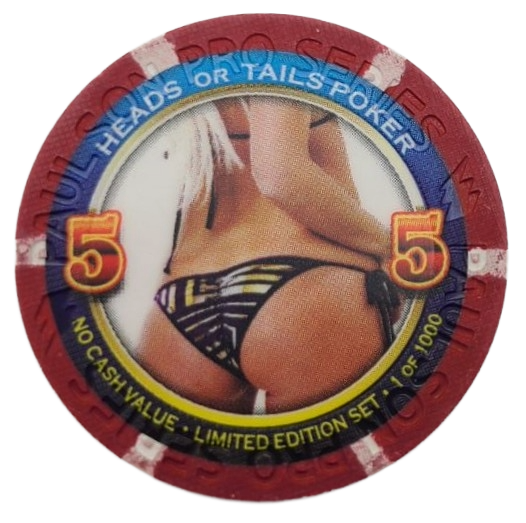 Heads or Tails Poker No Cash Value 5 Chip Paulson 41mm
