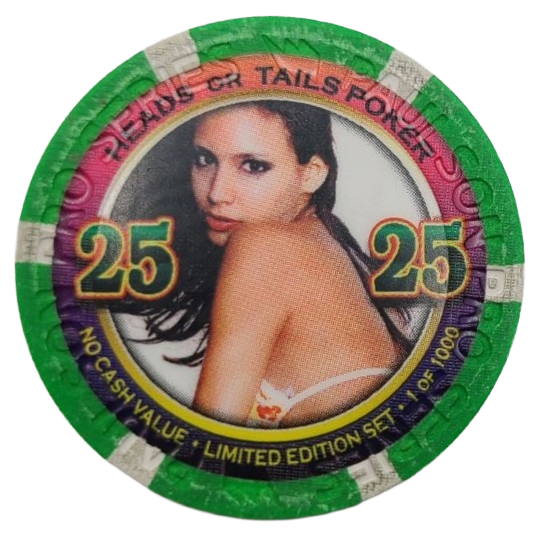 Heads or Tails Poker No Cash Value 25 Chip Paulson 41mm