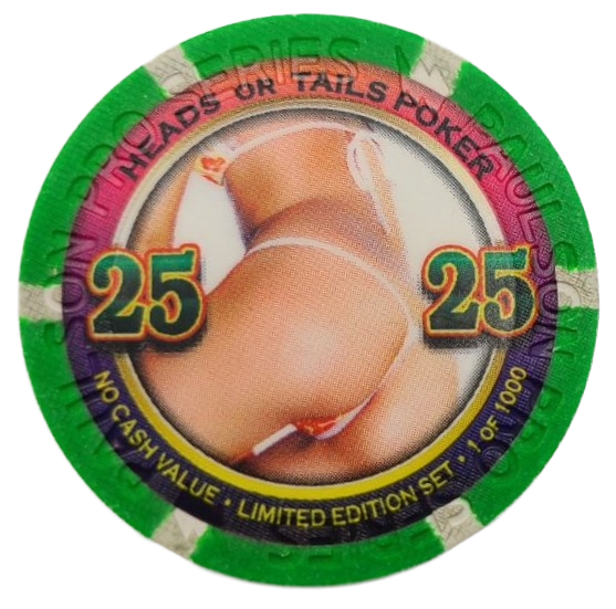 Heads or Tails Poker No Cash Value 25 Chip Paulson 41mm