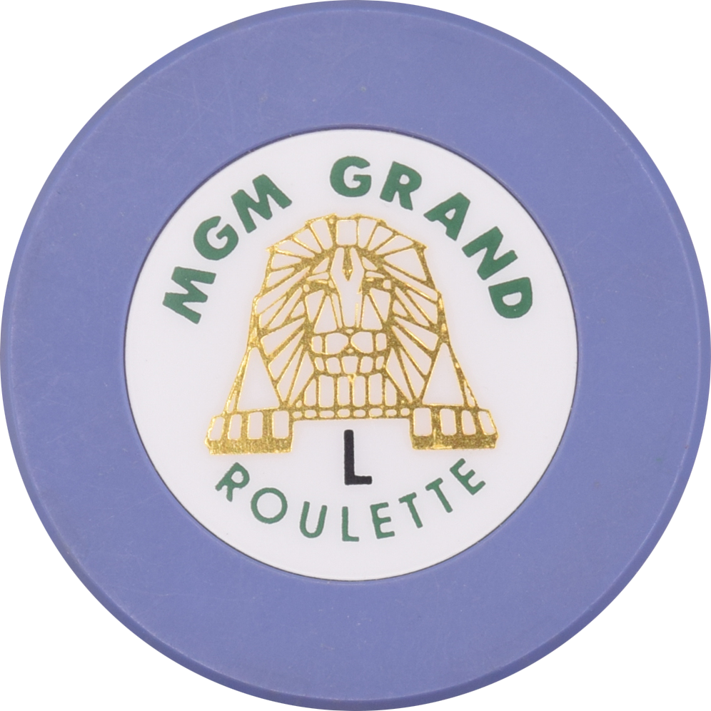 MGM Grand Casino Las Vegas Nevada Purple L Roulette Chip 1997