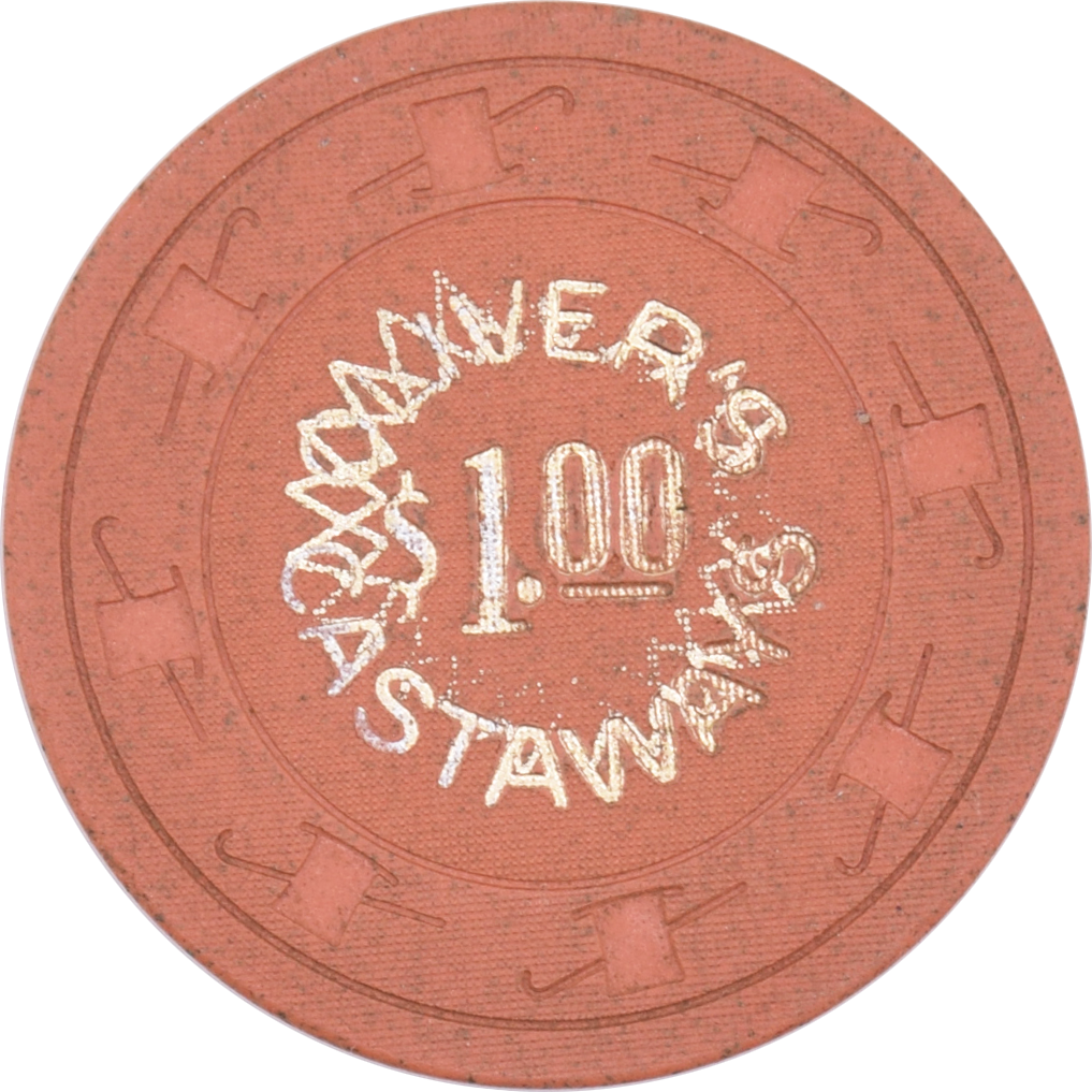 Oliver's Castaways Casino Las Vegas Nevada $1 Cancelled Chip 1962