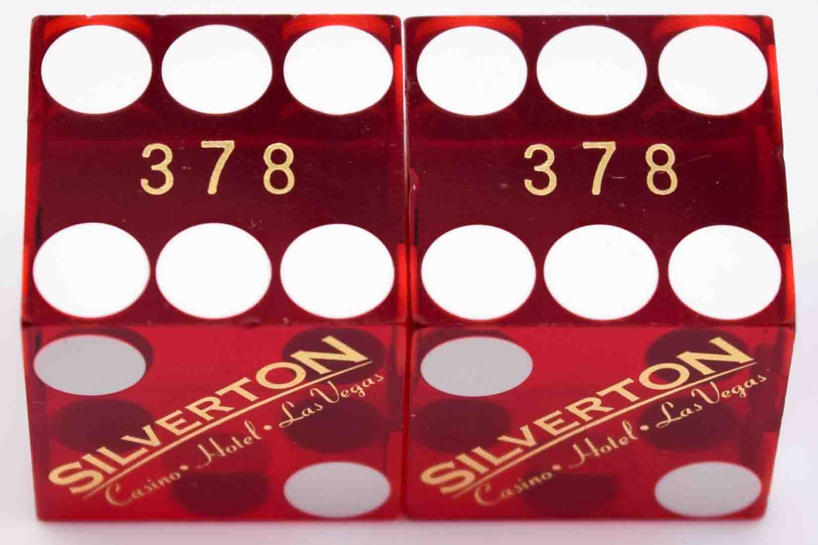 Silverton Casino Las Vegas Nevada Red Used Matching Number Pair of Dice
