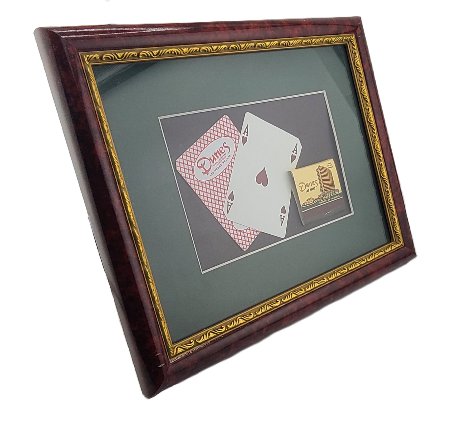 Vintage Casino 8 X 10 Frame Dunes Las Vegas Nevada Matchbook and Card