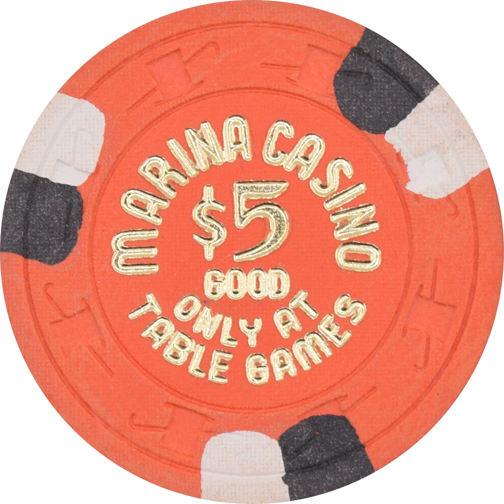 Marina Casino Las Vegas Nevada $5 Good Only at Table Games Chip 1980