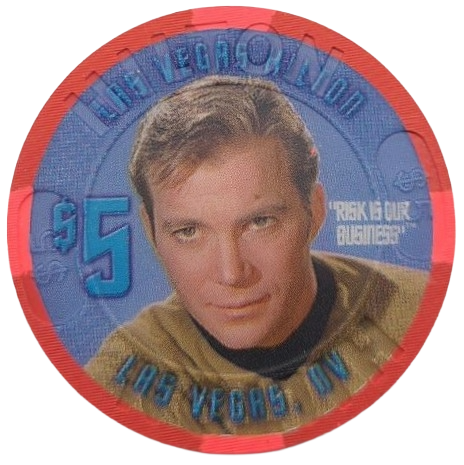 Las Vegas Hilton Casino Las Vegas Nevada $5 Chip Captain Kirk Star Trek 2003