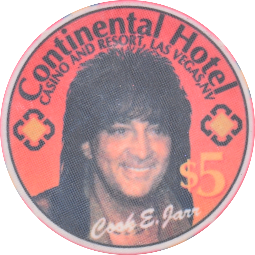 Continental Hotel Casino Las Vegas Nevada $5 Cook E Jarr Red Chip 1996