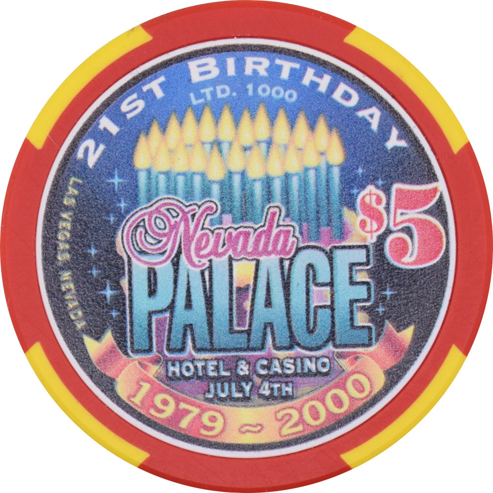 Nevada Palace Casino Las Vegas Nevada $5 21st Birthday Chip 2000