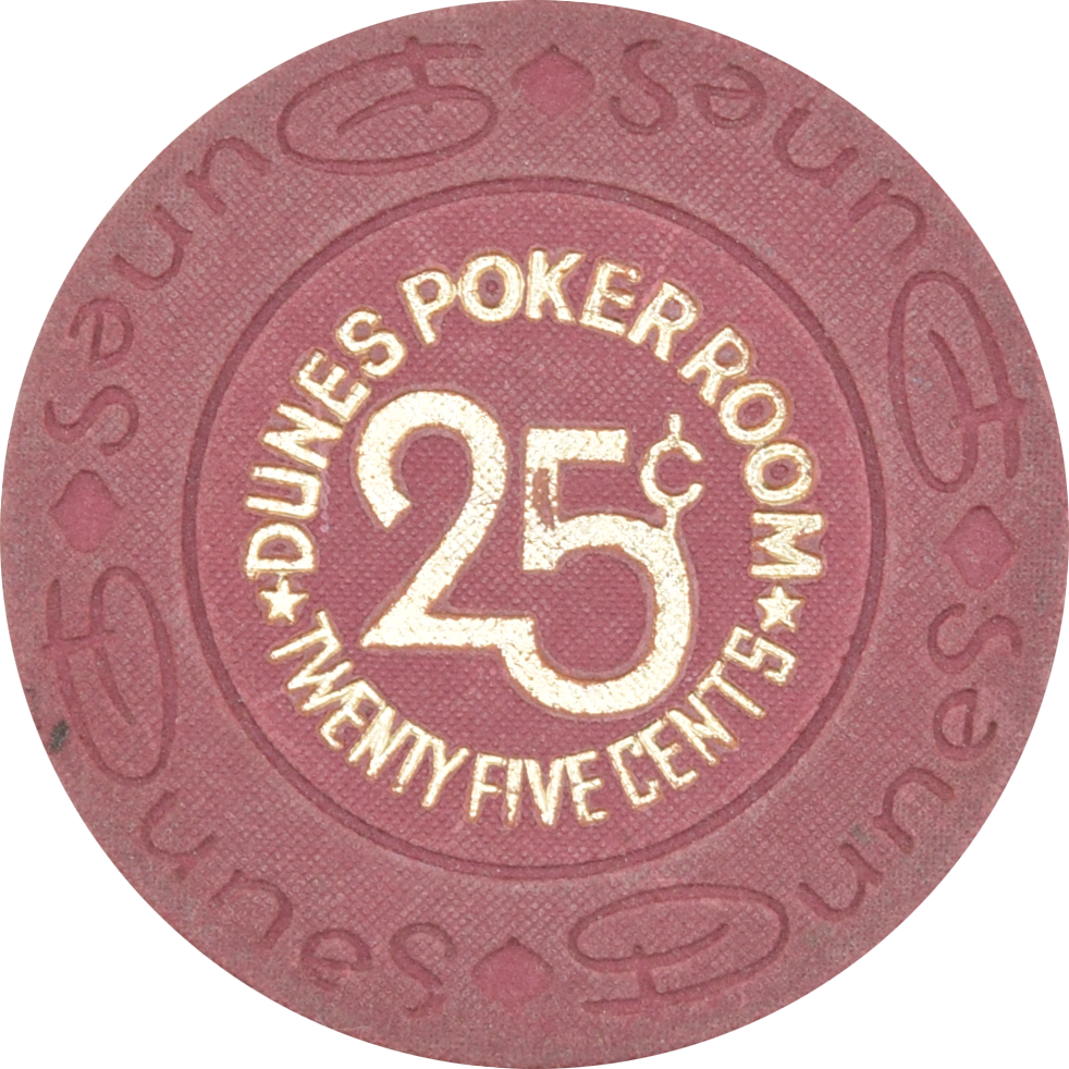 Dunes Casino Las Vegas Nevada 25 Cent Poker Room Chip 1983