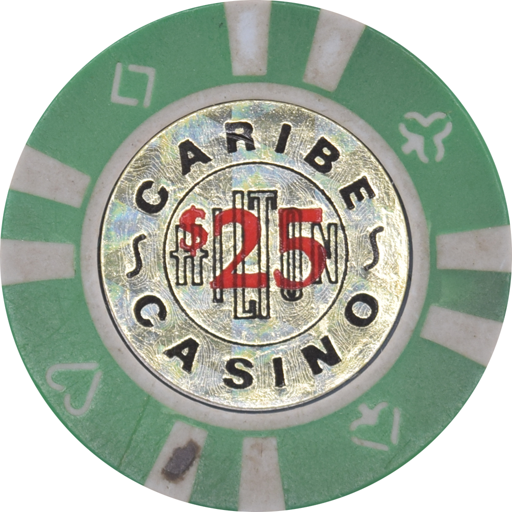Caribe Hilton Casino San Juan Puerto Rico $25 Green Chip