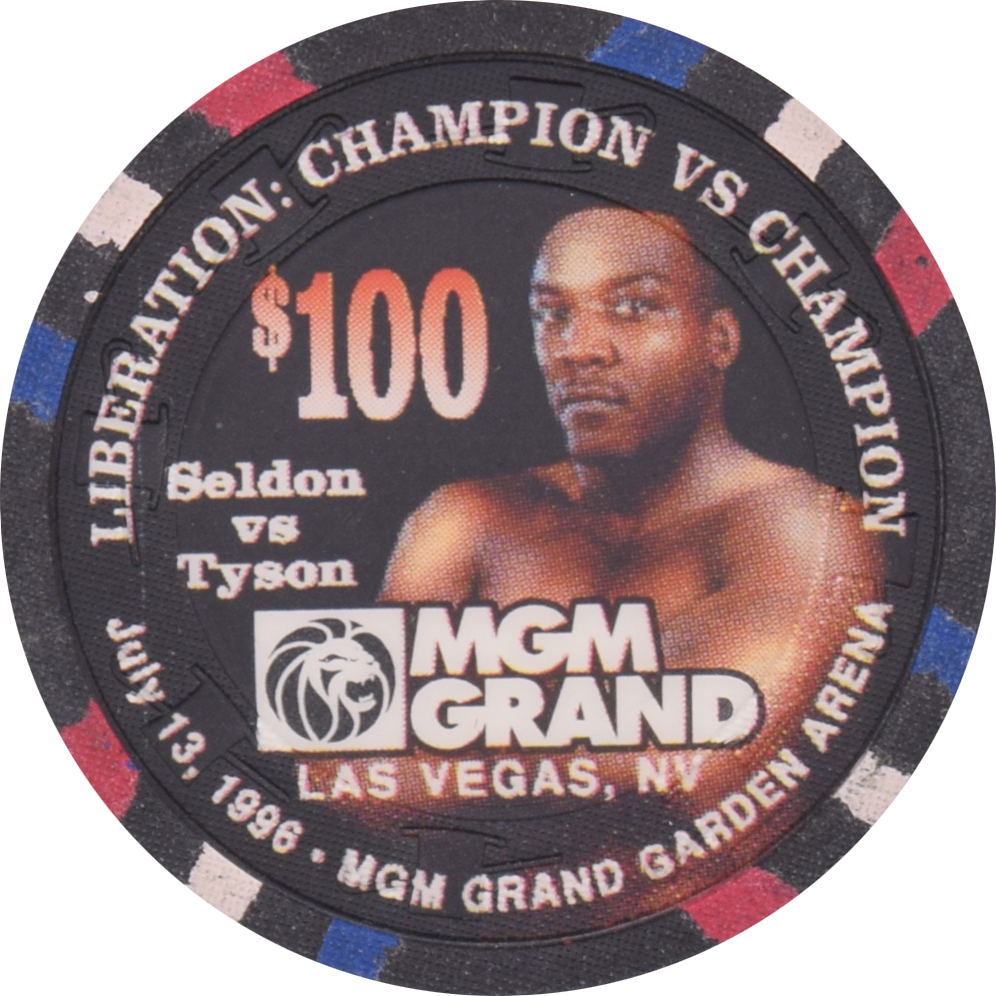MGM Grand Casino Las Vegas Nevada $100 Seldon vs Tyson July 13, 1996 Chip