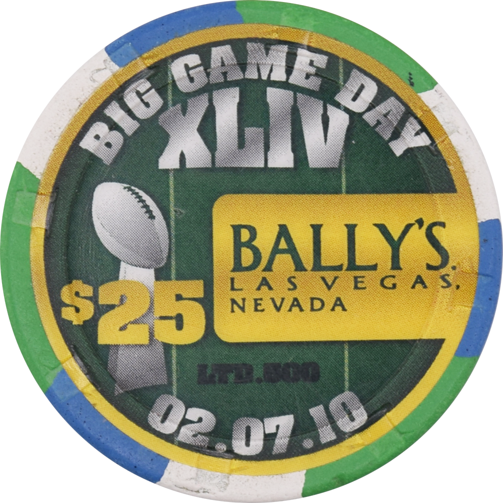 Bally's Casino Las Vegas Nevada $25 Big Game Day XLIV Chip 2010