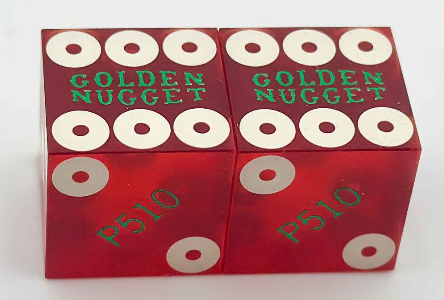 Golden Nugget Casino Used Red Dice Las Vegas Nevada