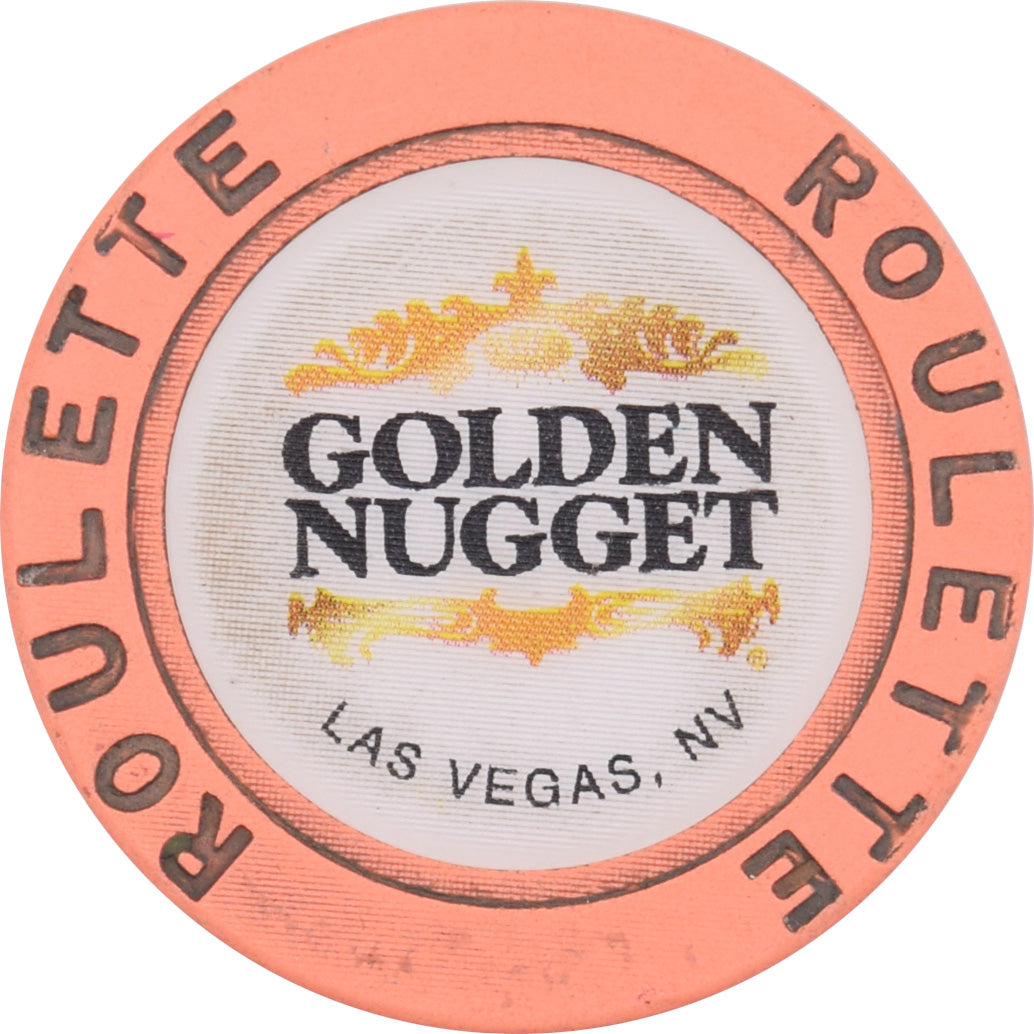 Golden Nugget Casino Las Vegas Nevada Peach (Black Letters) Roulette Chip