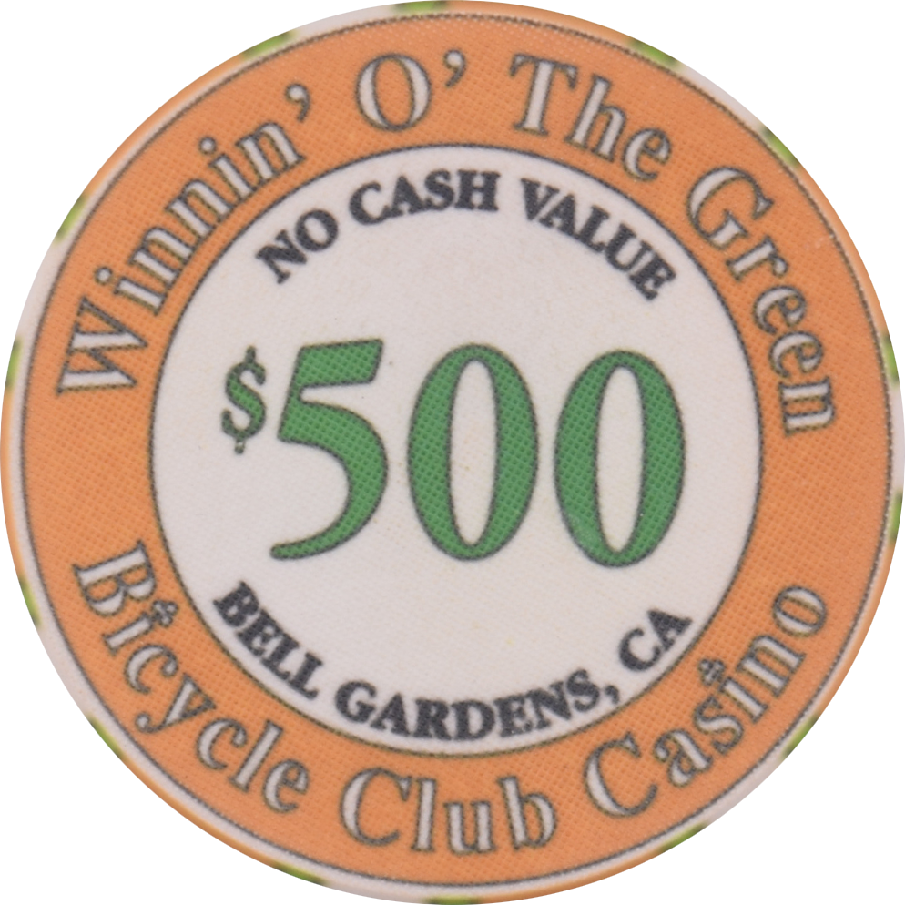 Bicycle Club Casino Bell Gardens California $500 NCV Chip (Winnin' O' The Green Tournament)