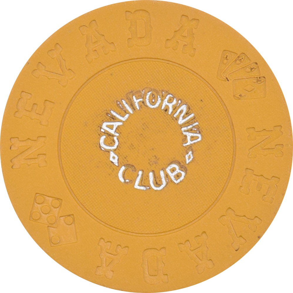California Club Casino Las Vegas Nevada Free Play $1.00 Craps 21 Roulette Chip 1960s