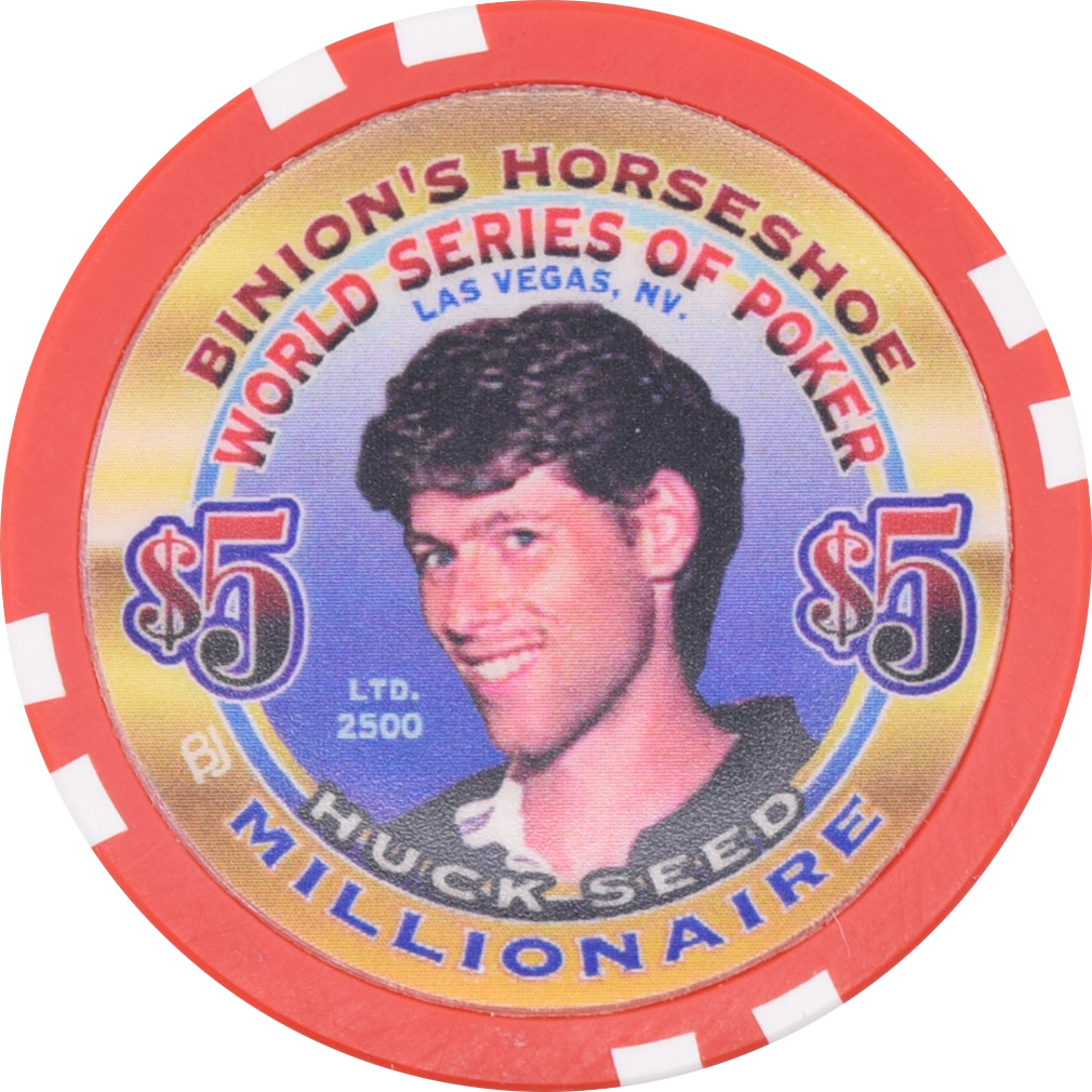 Horseshoe Club Casino Las Vegas Nevada $5 WSOP Huck Seed Millionaire Chip 2002