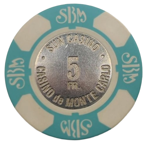 Sun Casino de Monte Carlo Monaco 5 franc Chip