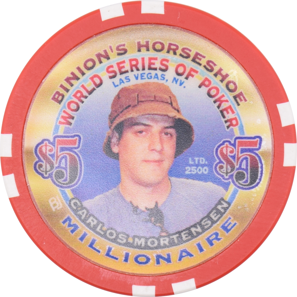 Horseshoe Club Casino Las Vegas Nevada $5 WSOP Carlos Mortensen Millionaire Chip 2002