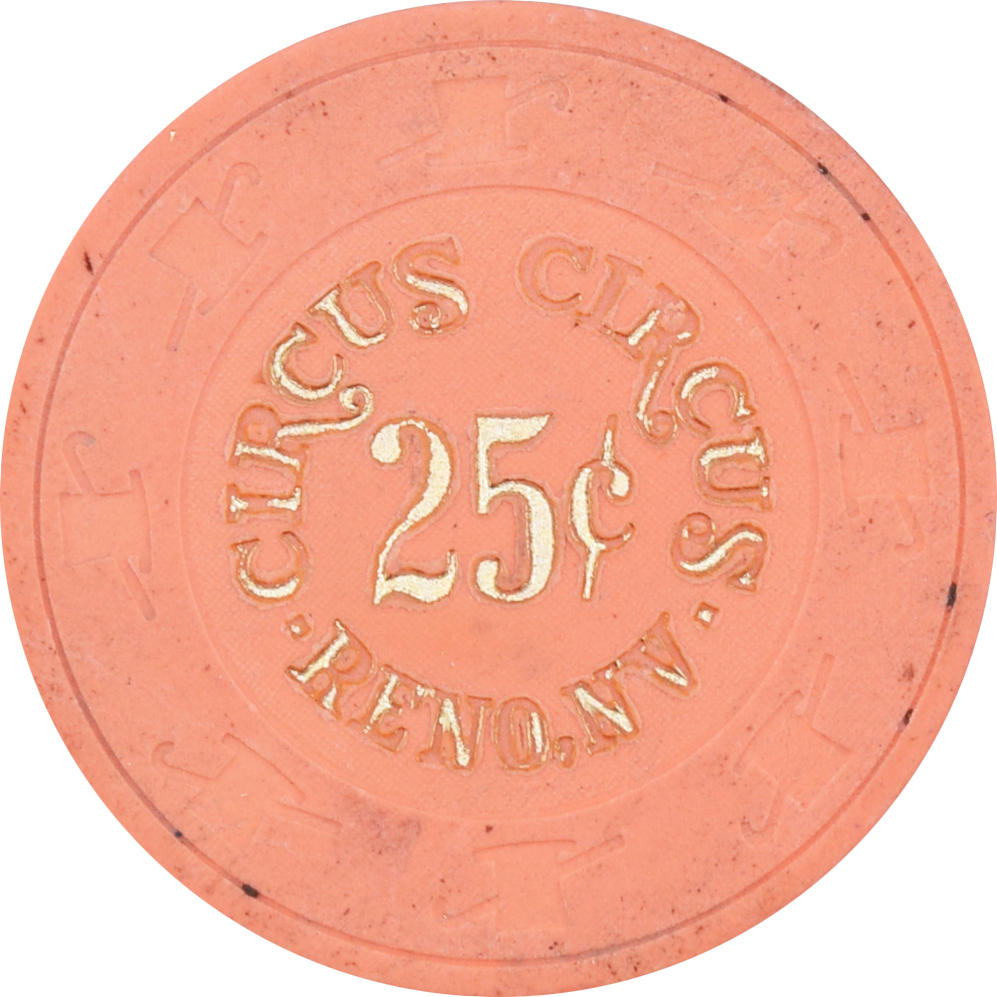 Circus Circus Casino Reno Nevada 25 Cent Chip c1990