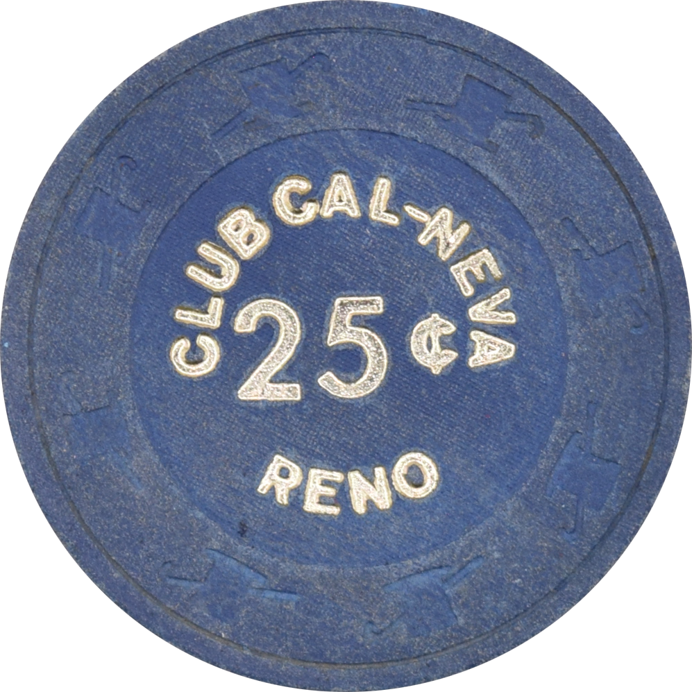 Club Cal-Neva Casino Reno Nevada 25 Cent Chip 1980s