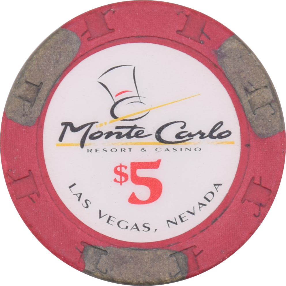 Monte Carlo Casino Las Vegas Nevada $5 RHC Chip 1996