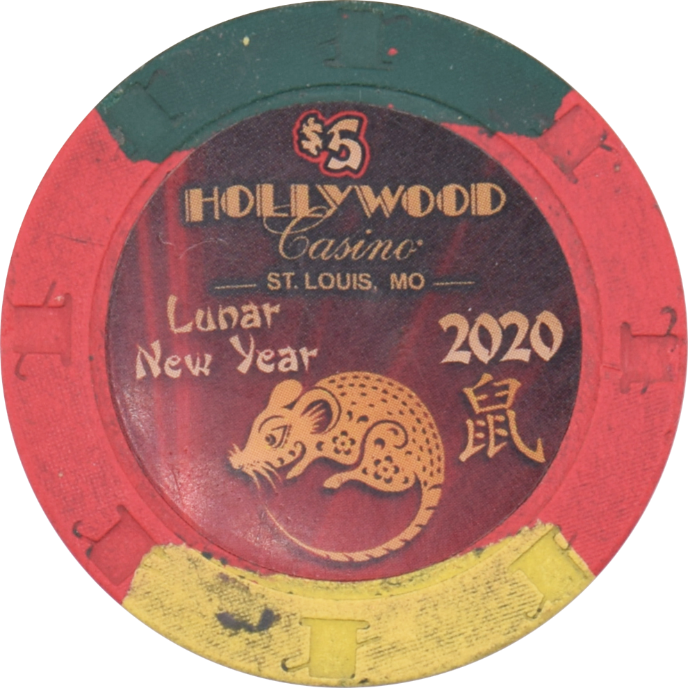 Hollywood Casino Maryland Heights Missouri $5 Year of the Rat Chip 2020