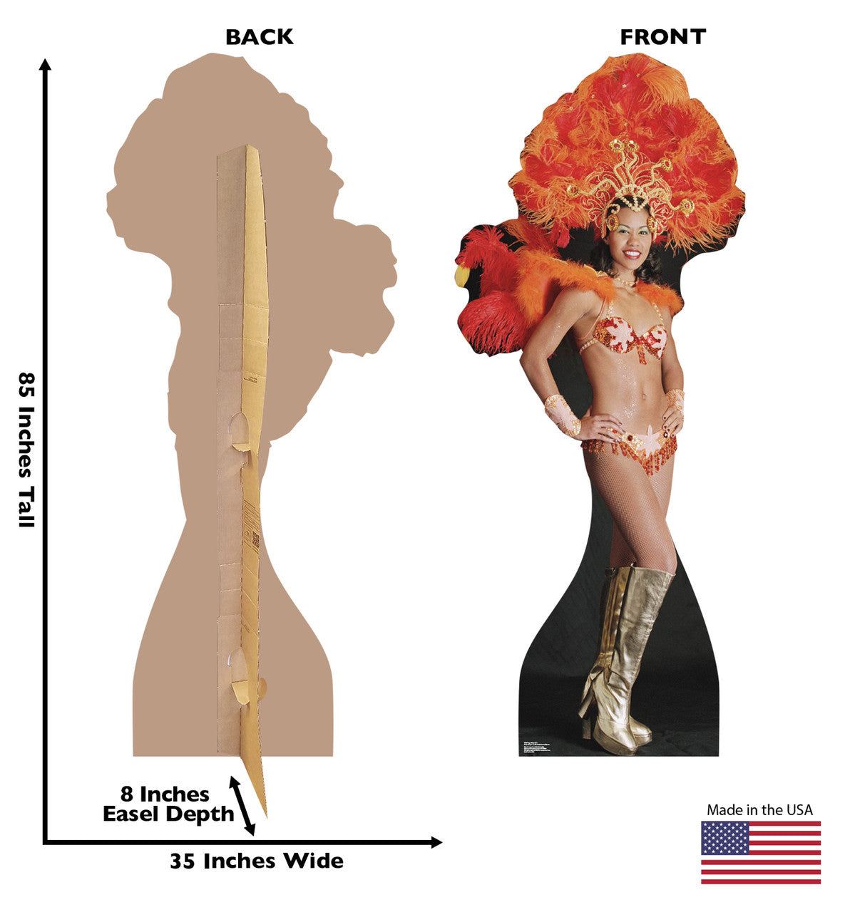 Vegas Showgirl Cardboard Cutout