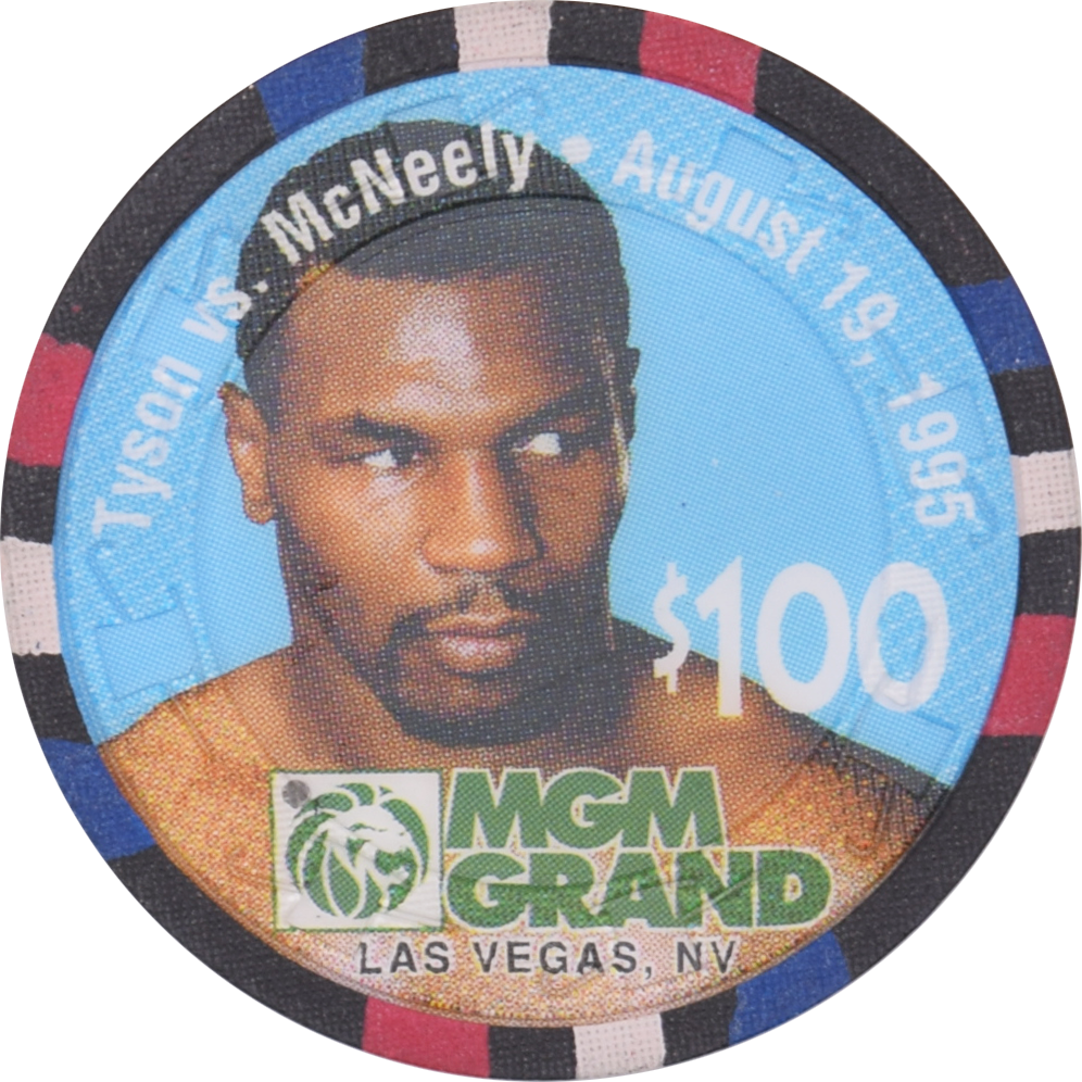 MGM Grand Casino Las Vegas Nevada $100 Tyson vs McNeely Aug 19, 1995 Chip